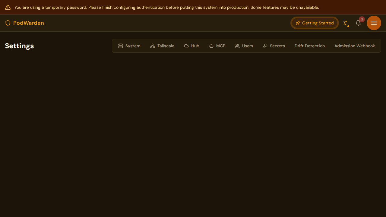 PodWarden DDNS settings page showing provider configurations and status badges
